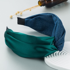 new fashion color contrast stitching knotted fabric headband