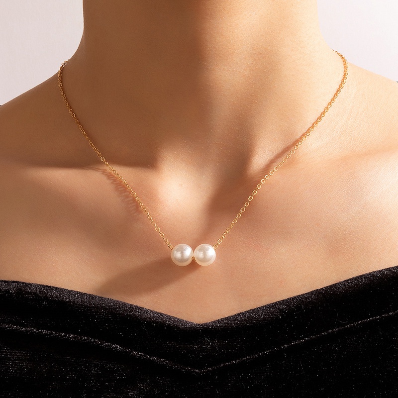 Modeschmuck Perlenkette einlagige geometrische einfache Schlsselbeinkette