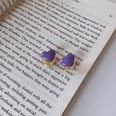 new blue purple ear buckle copper earrings drop oil sweet stud earringspicture13