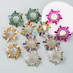 creative alloy diamond-encrusted rhinestone sunflower earrings female