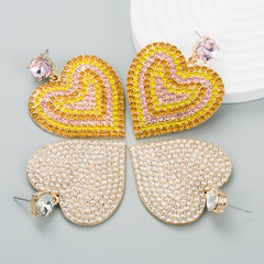 Fashion alloy diamond-encrusted rhinestone heart earrings earrings female