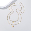 Simple new fashion jewelry star moon element pendant claw chain multilayer layered necklace 2picture9