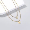 Simple new fashion jewelry star moon element pendant claw chain multilayer layered necklace 2picture11