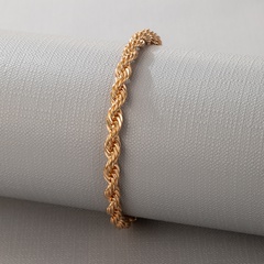 Simple Alloy Twist Chain Single Layer Bracelet