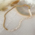 Fashion Twist Necklace Copper Plated 14K Gold Stitching Pearl Necklacepicture10
