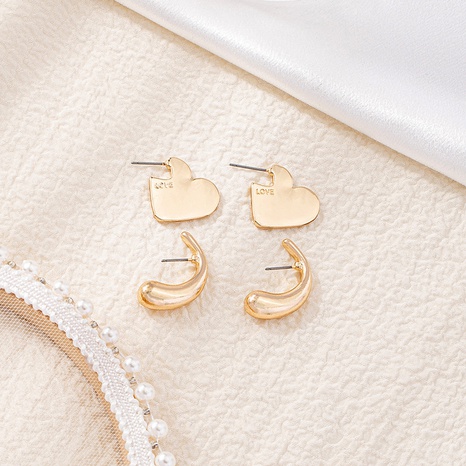 fashion water drop heart shaped alloy stud earrings wholesale NHAI674329's discount tags