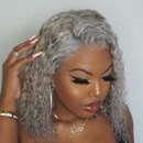 perruque femme grise partielle cheveux boucls courts perruques de fibres chimiquespicture16