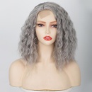 perruque femme grise partielle cheveux boucls courts perruques de fibres chimiquespicture17