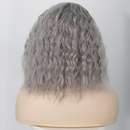 perruque femme grise partielle cheveux boucls courts perruques de fibres chimiquespicture18