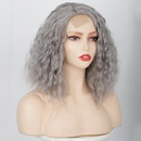 perruque femme grise partielle cheveux boucls courts perruques de fibres chimiquespicture19