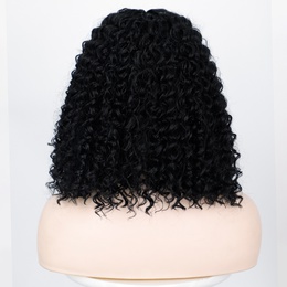 schwarze Damenpercke mittellanges lockiges Haar Kopfbedeckung Perckenpicture16