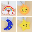 Creative rainbow smiley face sun moon star keychain PVC bag pendantpicture2