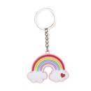 Creative rainbow smiley face sun moon star keychain PVC bag pendantpicture5