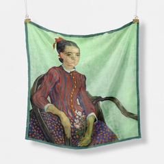 53cm French Four Seasons Van Gogh Oil Painting Series Silk Scarf