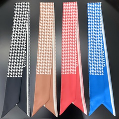 Spring new houndstooth ladies decorative streamers ribbon small scarf