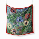 53cm Monet Oil Painting Series Anemone Ladies Twill Silk Scarf Wholesalepicture7