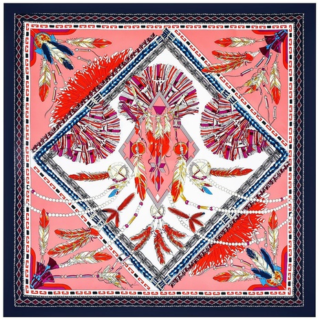 90cm new animal feather printing silk scarf shawl headscarf small scarf wholesale NHMTO674616's discount tags