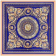90cm new baroque pattern ladies decorative large square scarf silk scarf shawl