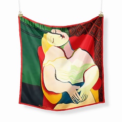 53cm Oil Painting Series Picasso Dream Lady Twill Decorative Small Square Scarf