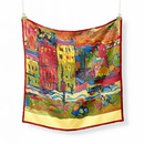 53cm new Van Gogh oil painting series red house ladies twill decorative scarfpicture7