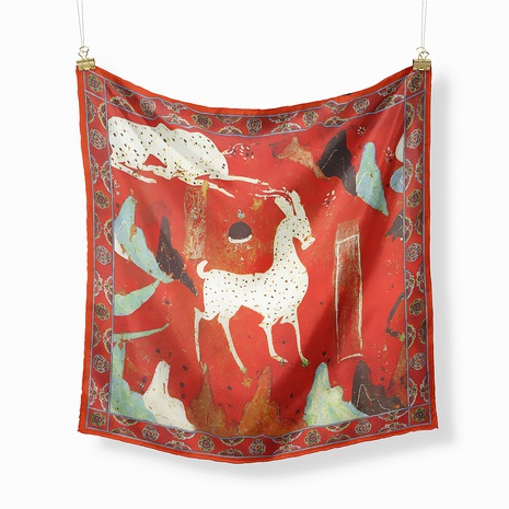 53cm National Style Dunhuang Nine-color Deer Ladies Twill Silk Scarf  NHMTO674627's discount tags
