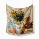 53cm Van Gogh oil painting series vase and fruit ladies twill small square scarfpicture7