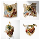 53cm Van Gogh oil painting series vase and fruit ladies twill small square scarfpicture9