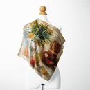 53cm Van Gogh oil painting series vase and fruit ladies twill small square scarfpicture10