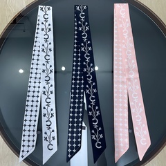 120cm Lengthened Checkerboard Plaid Ladies Decorative Ribbon Hair Tie Bag Silk Scarf