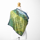 Fashion Van Gogh oil painting country green field ladies twill small square scarfpicture10