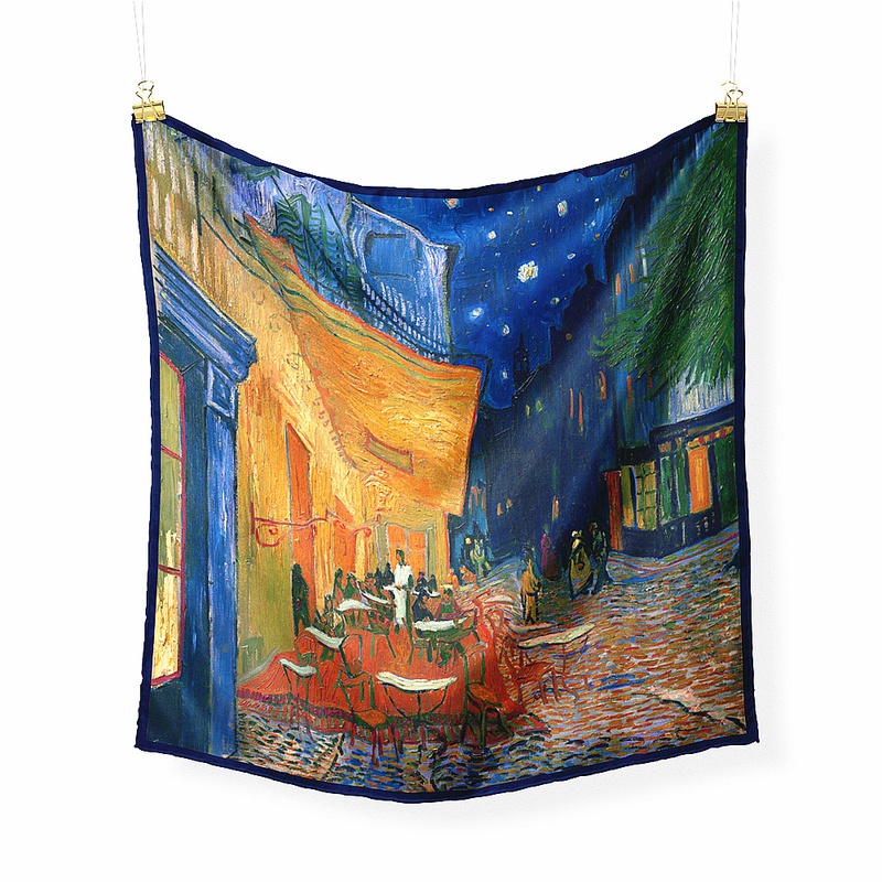 un Gogh peinture  l39huile caf dames serg petit foulard carr petit foulard en soie