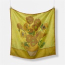 Ladies Twill Decoration Van Gogh Sunflower Oil Painting Series Silk Scarfpicture7
