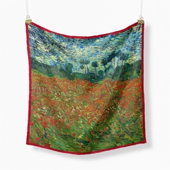 Four Seasons Universal Decoration Van Gogh Oil Painting Field Garden Silk Scarf