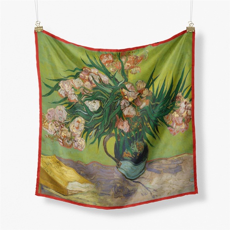 Van Gogh Oil Painting Series Flower Ladies Small Square Scarf Wholesale NHMTO674665's discount tags