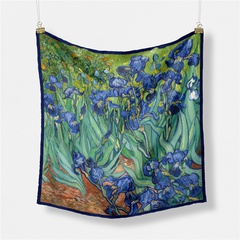 Vier Jahreszeiten Dekoration Van Gogh Ölgemälde Serie Iris Damen kleiner quadratischer Schal
