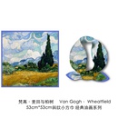 Ladies Twill Decoration Van Gogh Wheat Field Oil Painting Series Small Square Scarfpicture8
