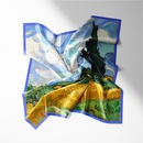 Ladies Twill Decoration Van Gogh Wheat Field Oil Painting Series Small Square Scarfpicture10