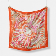 Four Seasons Universal Geometric Color Feather Ladies Twill Decoration Silk Scarf
