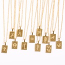 fashion twelve constellations 18k golden plated square pendant stainless steel clavicle chainpicture8