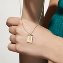 fashion twelve constellations 18k golden plated square pendant stainless steel clavicle chainpicture10