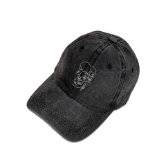fashion trend wide-brimmed skull head washed baseball cap peaked cap