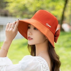 fashion oversized brim sunshade UV protection bow wide brim hat