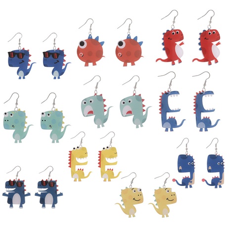 cute earrings creative  acrylic cartoon dinosaur earrings's discount tags
