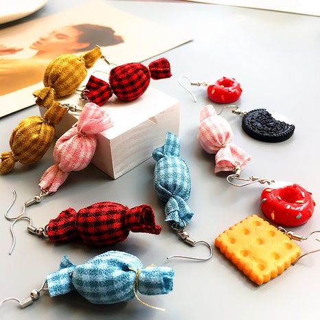 cute food earrings creative candy contrast color alloy earrings's discount tags