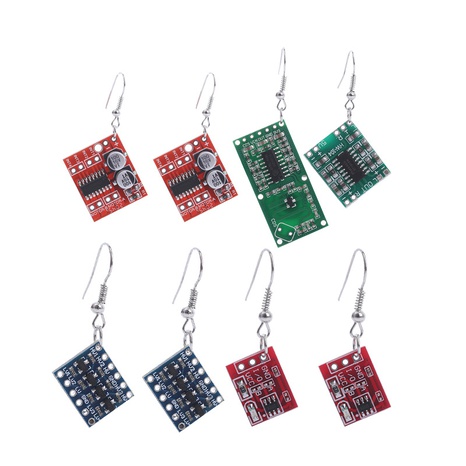 fashion cyberpunk necklace futuristic electronic hip-hop alloy earrings's discount tags