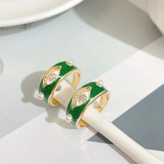 Neuer offener Ring aus 18-karätigem Gold mit verkupferten Augentropfen und mikroverkrusteten Diamanten