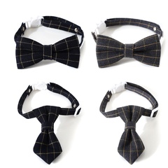 pet British style bow tie tie adjustable cat dog collar collar bell accessories