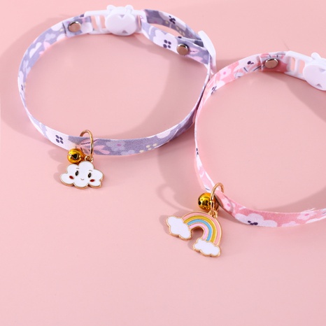 Pet Collar Cloud Rainbow Adjustable Bell Safety Buckle Cat Dog Collar NHDAY674921's discount tags