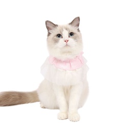 Pet Pearl Lace Scarf Collar Cat Dog Rabbit Adjustable Collar