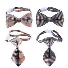 Pet British gentleman plaid striped bow tie collar cat dog anti-suffocation accessories